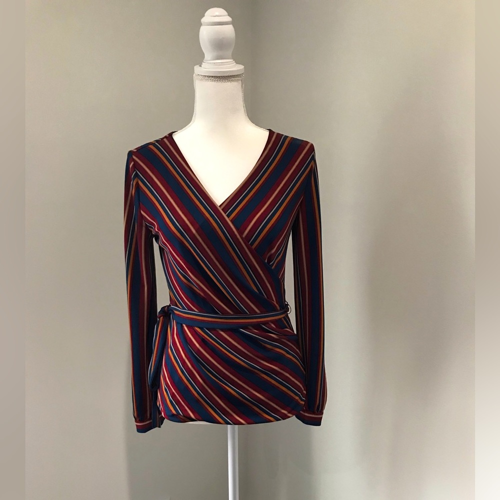 Ann Taylor faux wrap blouse.
